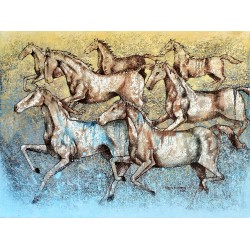 Horses in Rain