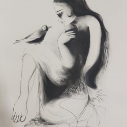 A Girl With A Bird A Girl With A Bird