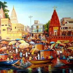 Colourful Morning Varanasi Ghats Colourful Morning Varanasi Ghats